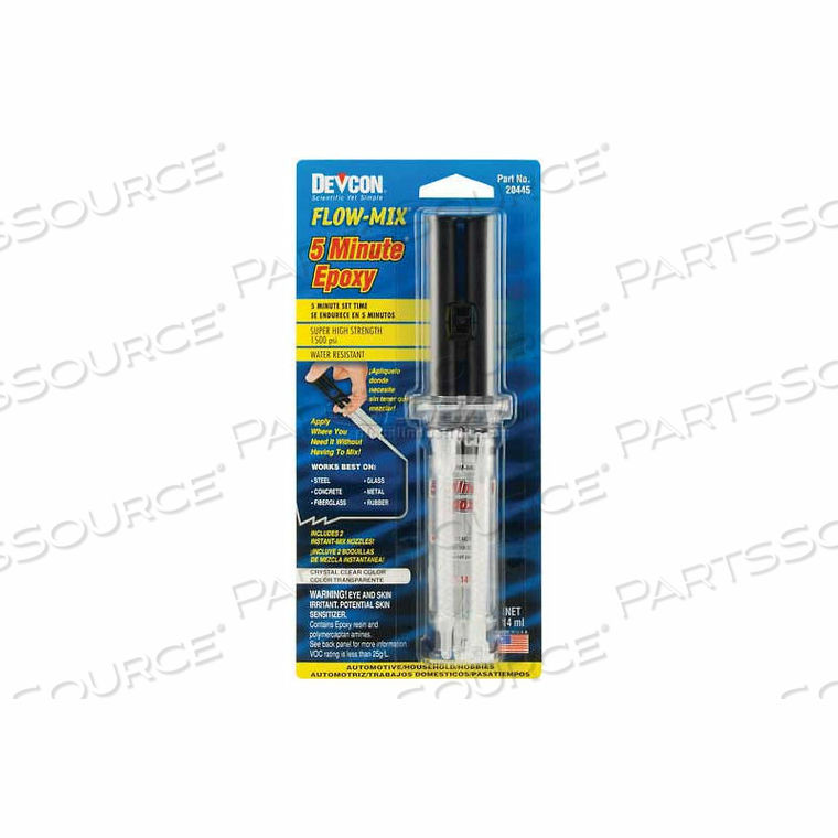 DEVON FLOW-MIX 5 MINUTE EPOXY SYRINGE, 14ML SYRINGE by ITW