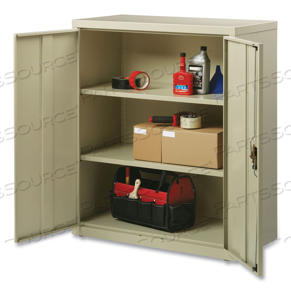 FULLY ASSEMBLED STORAGE CABINETS, 3 SHELVES, 36" X 18" X 42", PUTTY 