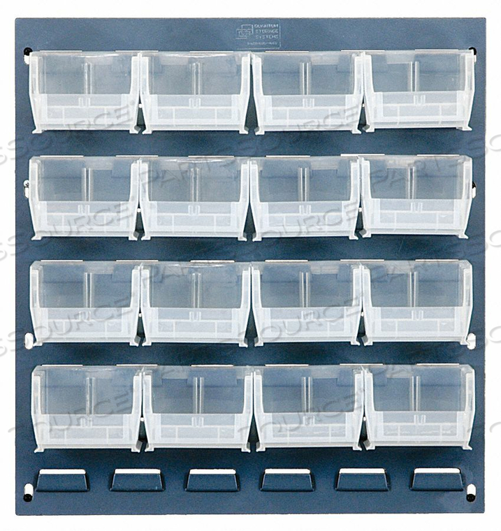 LOUVERED PANEL 19 H 16 BINS CLEAR by Quantum Storage Systems