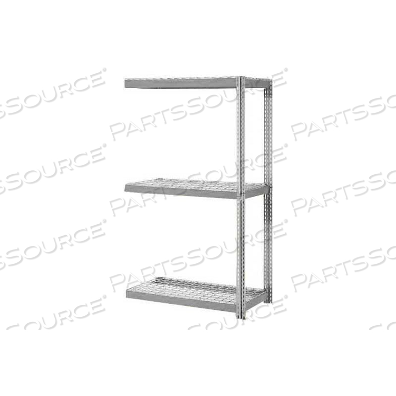 EXPANDABLE ADD-ON RACK 36X24X84 3 LEVEL WIRE DECK 1500 LB. CAP PER LEVEL GRY 