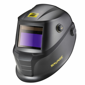 SAVAGE A40 VARIABLE SHADE (9-13) WELDING HELMET, BLACK, 4 ARC, 3.93" X 1.96" VIEW AREA by ESAB Welding & Cutting