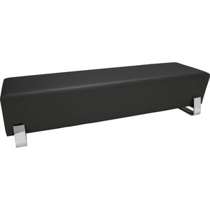 AXIS SERIES CONTEMPORARY TRIPLE SEATING BENCH, TEXTURED VINYL WITH CHROME BASE, IN MIDNIGHT by OFM Inc