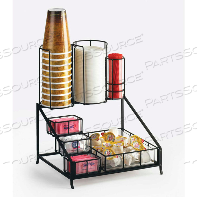 IRON COFFEE CONDIMENT DISPLAY 12"W X 10-1/2"D X 14-1/2"H by Cal Mil Plastics