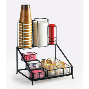 IRON COFFEE CONDIMENT DISPLAY 12"W X 10-1/2"D X 14-1/2"H by Cal Mil Plastics