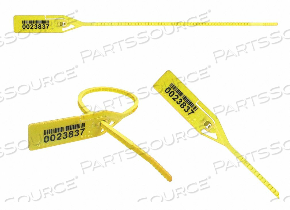 PULL RIP BARCODE SEAL YLW 8-1/2 PK250 by ELC Security Products