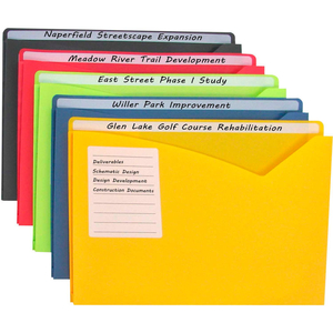 WRITE-ON POLY FILE JACKETS, ASSORTED, 11 X 8 1/2, 10/PK by C-Line