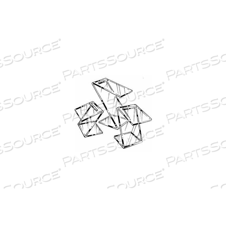 SET OF 3 BEVELED EDGE SLANT SHOE RISERS - CLEAR by Econoco