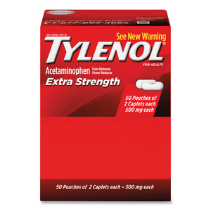 EXTRA STRENGTH CAPLETS, TWO-PACK, 50 PACKS/BOX by Tylenol