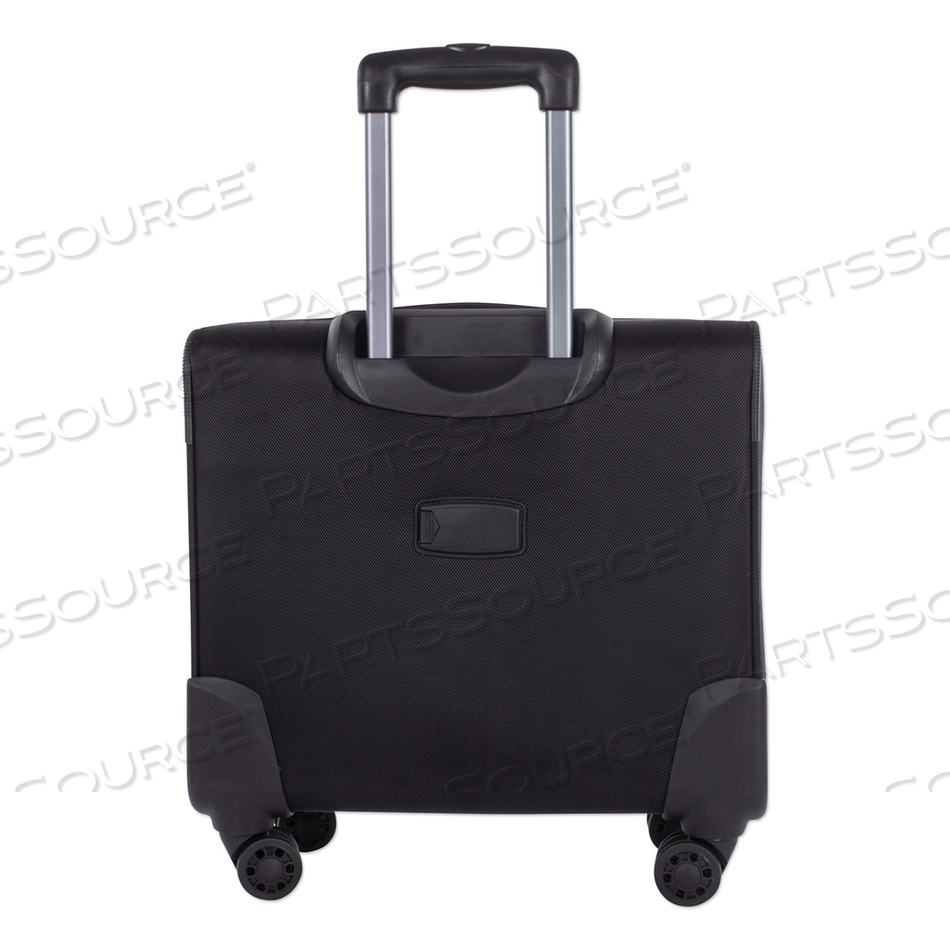 PURPOSE OVERNIGHT BUSINESS CASE ON SPINNER WHEELS, FITS DEVICES UP TO 15.6", POLYESTER, 9.5 X 9.5 X 17.5, BLACK 