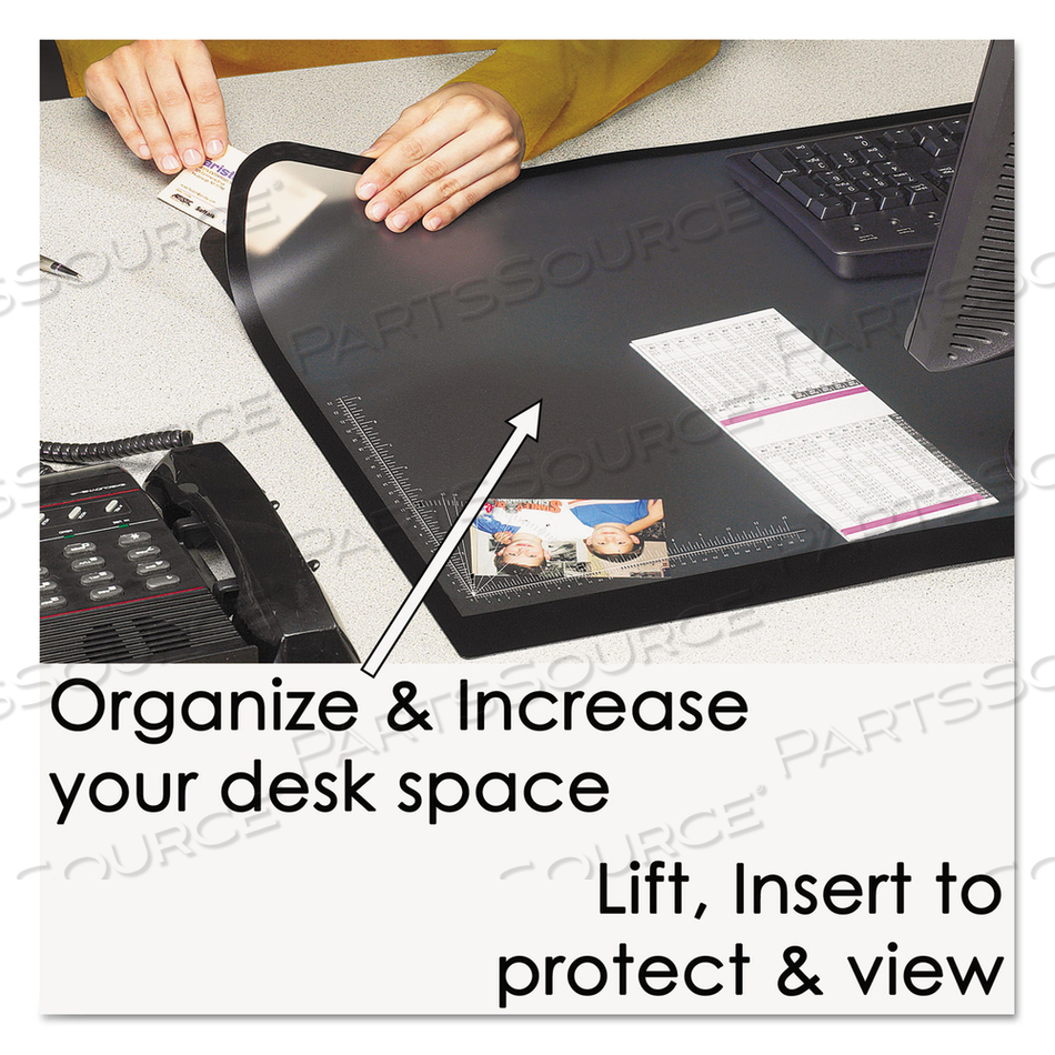LIFT-TOP PAD DESKTOP ORGANIZER, WITH CLEAR OVERLAY, 24 X 19, BLACK by Artistic