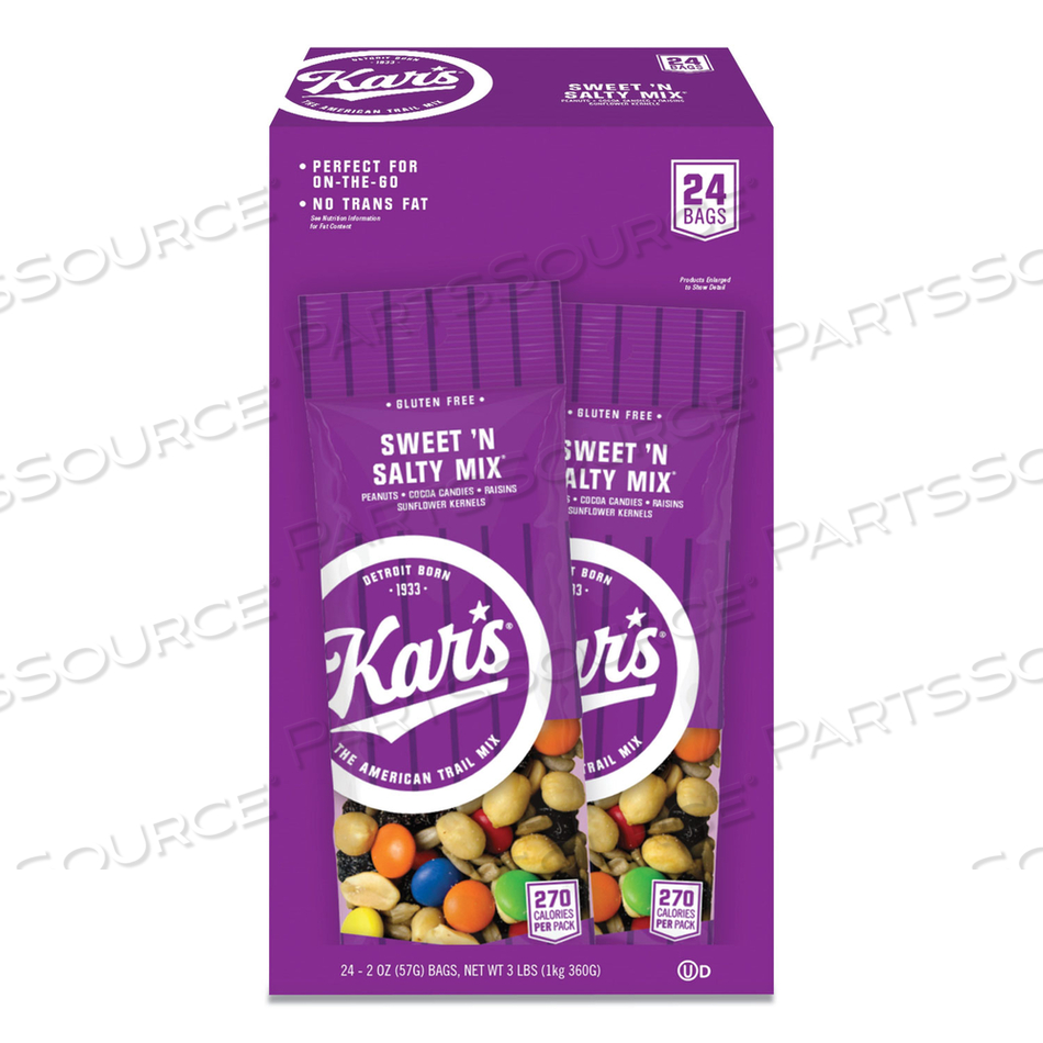 NUTS CADDY, SWEET 'N SALTY MIX, 2 OZ PACKETS by Kar's