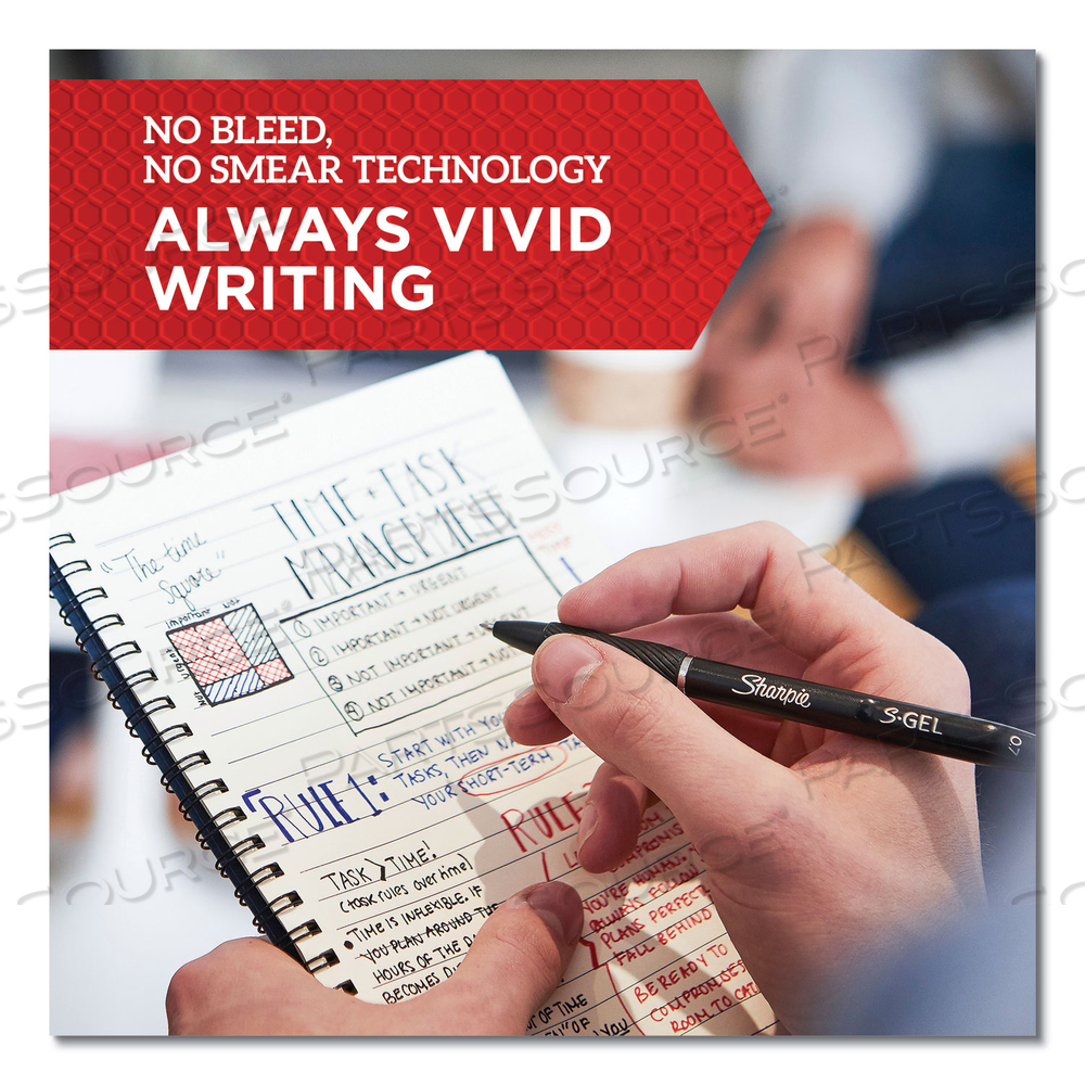 S-GEL HIGH-PERFORMANCE GEL PEN, RETRACTABLE, BOLD 1 MM, BLACK INK, BLACK BARREL, 4/PACK by Sharpie