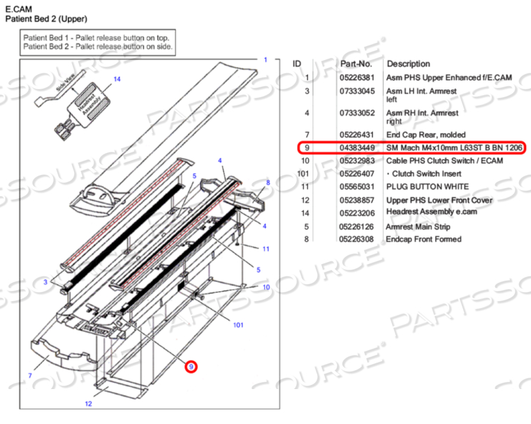 MACHINE SCREW, M4 THREAD, 10.9 STEEL, HEX DRIVE, SOCKET HEAD, 8 MM DIA, 2 MM DRIVE, BLACK, 10 MM, MEETS BN 1206 by Siemens Medical Solutions