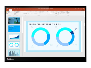 THINKVISION M14D, LED MONITOR, 14", PORTABLE, 2240 X 1400 2.2K @ 60 HZ, IPS, 375 CD/M¦, 1500:1, 6 MS, 2XUSB-C, RAVEN BLACK by Lenovo