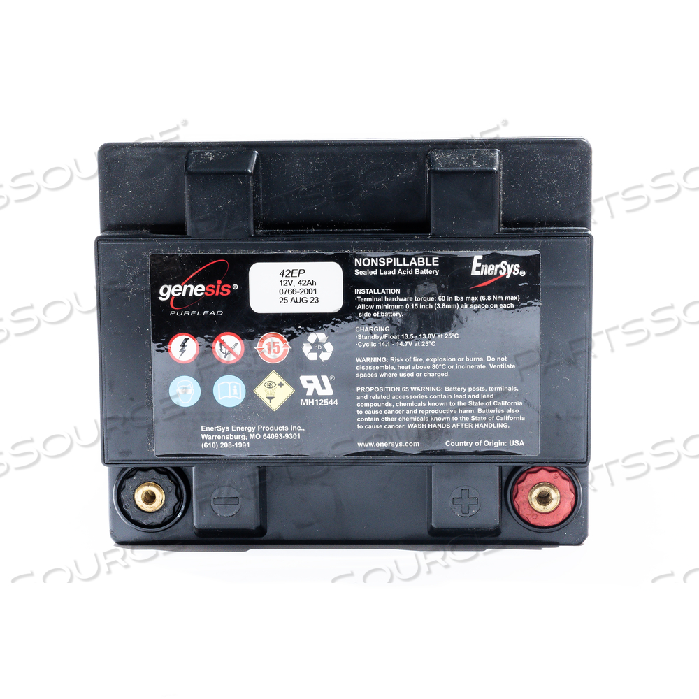 BATTERY, SEALED LEAD ACID, 12V, 42.0 AH, M6 INSERT 