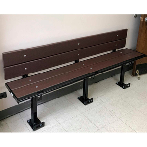 6-FT.COMPOSITE LUMBER SEATING WITH STEEL FRAME, WITH BACKREST - CHOCOLATE BROWN by Prisoner Bench LLC