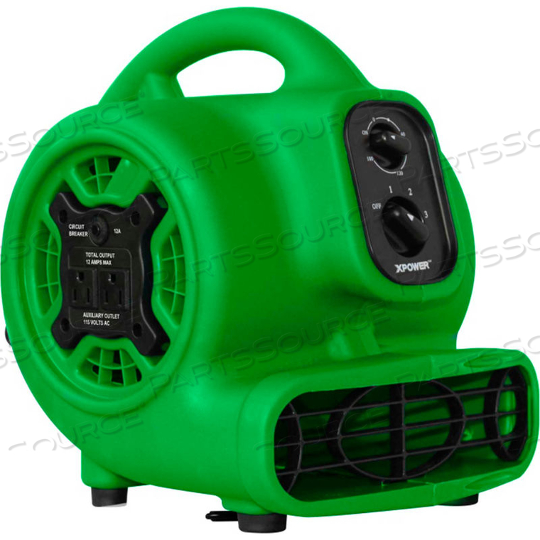 MINI AIR MOVER WITH DAISY CHAIN & 3 HOUR TIMER, 3 SPEED, 1/5 HP, 800 CFM by Xpower Manufacure, Inc MINI AIR MOVER WITH DAISY CHAIN & 3 HOUR TIMER, 3 SPEED, 1/5 HP, 800 CFM by Xpower Manufacure, Inc