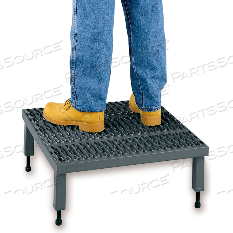 STEEL 1-STEP PLATFORM, 24" X 60", 5"-8" ADJUSTABLE HEIGHT, 500 LB. CAP. 