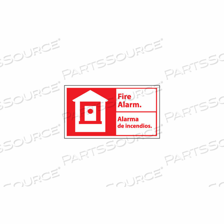 BILINGUAL FIRE SIGN - FIRE ALARM ALARMA DE INCENDIOS - PLASTIC 