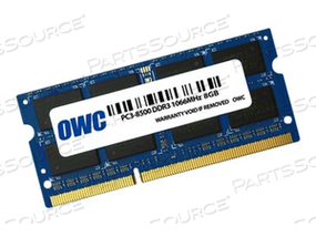DDR3, MODULE, 8 GB, SO-DIMM 204-PIN, 1066 MHZ / PC3-8500, CL7, 1.5 V, UNBUFFERED, NON-ECC, FOR APPLE MAC MINI (MID 2010), MACBOOK (MID 2010) by Other World Computing DDR3, MODULE, 8 GB, SO-DIMM 204-PIN, 1066 MHZ / PC3-8500, CL7, 1.5 V, UNBUFFERED, NON-ECC, FOR APPLE MAC MINI (MID 2010), MACBOOK (MID 2010) by Other World Computing