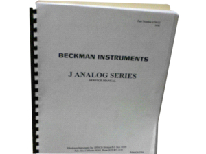 SVC MANUAL J-ANALOG by Beckman Coulter