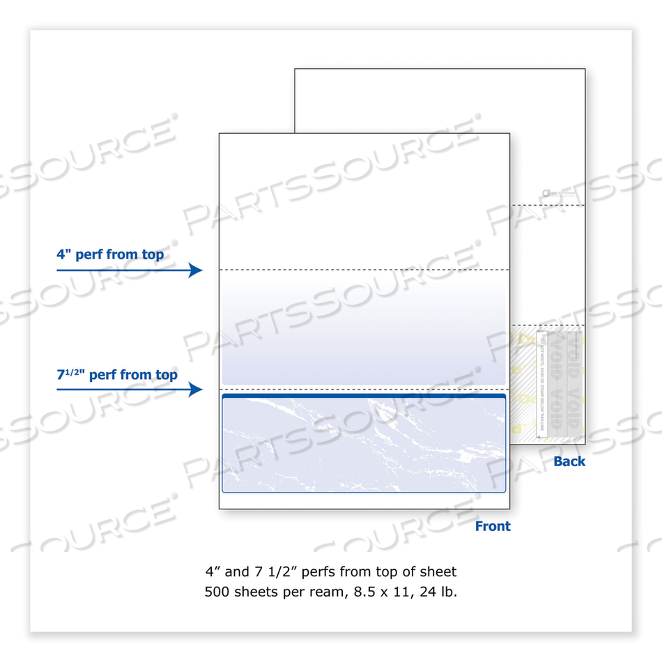 STANDARD SECURITY CHECK, 11 FEATURES, 8.5 X 11, BLUE MARBLE BOTTOM by Docugard