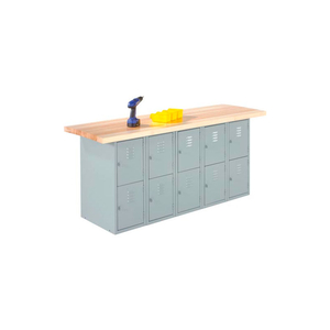 WALL & ISLAND BENCH (HORIZONTAL LOCKERS) - 6' X 2' - GRAY by Diversified Woodcrafts