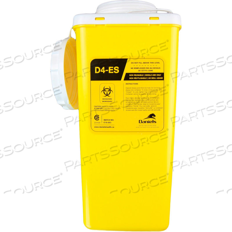 INTERNAL DISPOSABLE CONTAINERS FOR 878 SHARPS DISPOSAL, YELLOW, CASE OF 4 by Frost Products Ltd