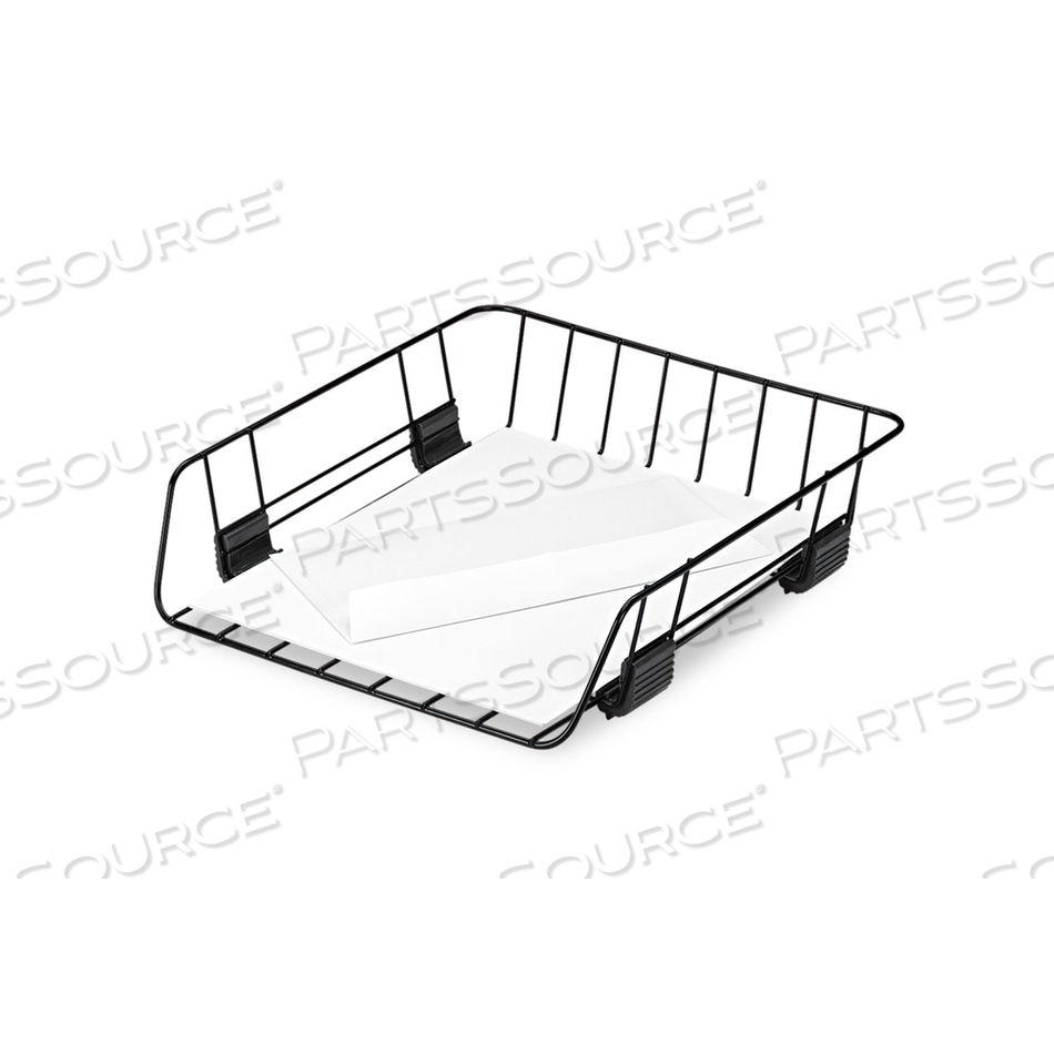 FRONT-LOAD WIRE DESK TRAY, 1 SECTION, LETTER SIZE FILES, 10.88" X 12.63" X 2.63", BLACK 