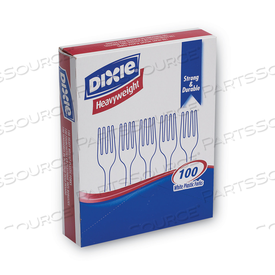 PLASTIC CUTLERY, HEAVYWEIGHT FORKS, WHITE by Dixie