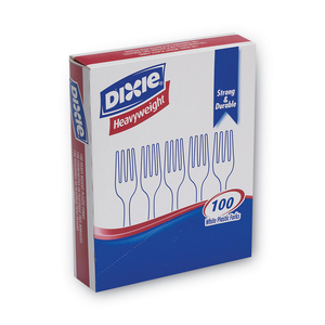 PLASTIC CUTLERY, HEAVYWEIGHT FORKS, WHITE by Dixie