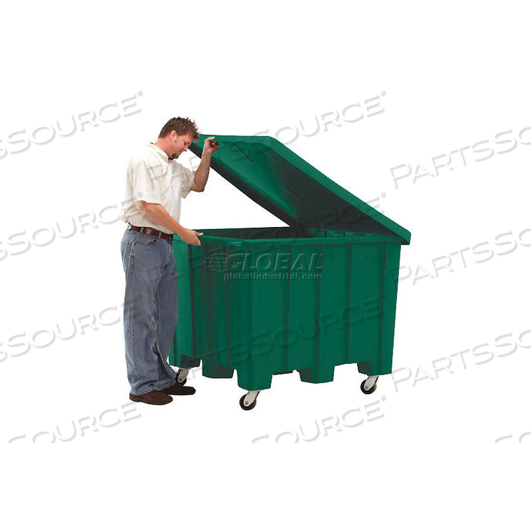PLASTIC GAYLORD PALLET CONTAINER W/LID, CASTERS 02-307220 - 50X50X36-1/2, GREEN by Rotational Molding, Inc. PLASTIC GAYLORD PALLET CONTAINER W/LID, CASTERS 02-307220 - 50X50X36-1/2, GREEN by Rotational Molding, Inc.