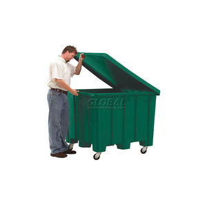 PLASTIC GAYLORD PALLET CONTAINER W/LID, CASTERS 02-307220 - 50X50X36-1/2, GREEN by Rotational Molding, Inc.