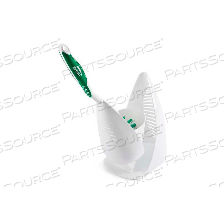 LARGE ANGLED TOILET BOWL BRUSH & CADDY, 4 PACK by Libman