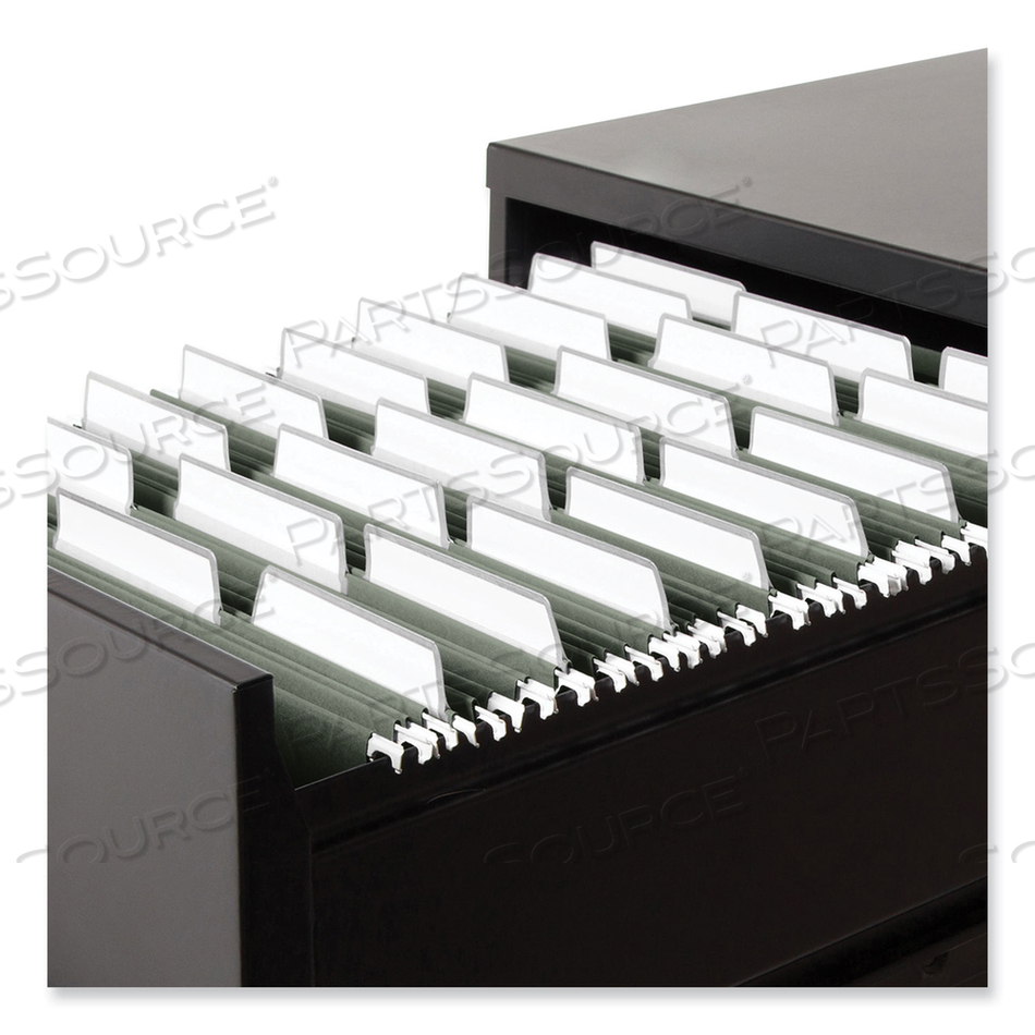 100% RECYCLED HANGING FILE FOLDERS WITH PROTAB KIT, LETTER SIZE, 1/3-CUT, STANDARD GREEN by Smead