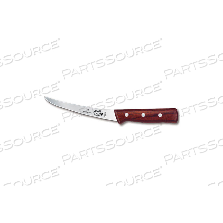 6 BONING KNIFE, CURVED BLADE, FLEXIBLE, ROSEWOOD HANDLE 40019 