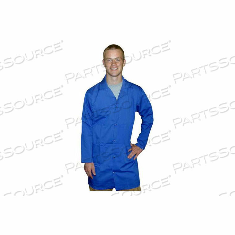 ESD FULL LENGTH LAB COAT, SNAP CUFF, LIGHT BLUE, MEDIUM by Transforming Technologies LLC
