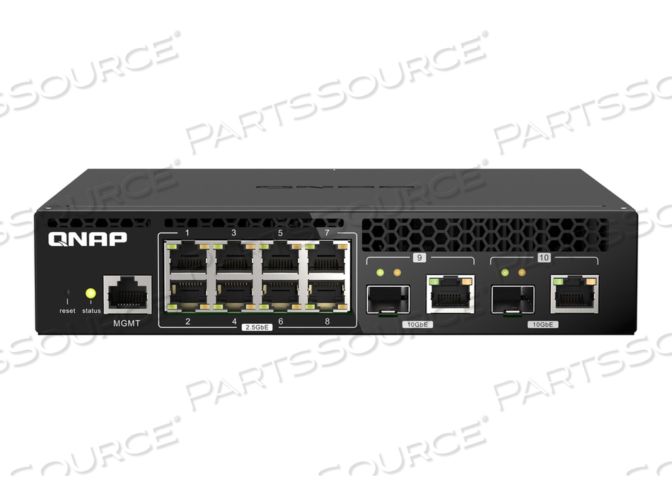 QSW-M2108R-2C, SWITCH, MANAGED, 8 X 2.5GBASE-T + 2 X COMBO 10 GIGABIT SFP+/RJ-45, DESKTOP, RACK-MOUNTABLE by QNAP Security