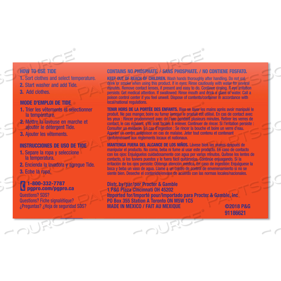 VENDING-DESIGN POWDER LAUNDRY DETERGENT, 1.5 OZ by Tide VENDING-DESIGN POWDER LAUNDRY DETERGENT, 1.5 OZ by Tide