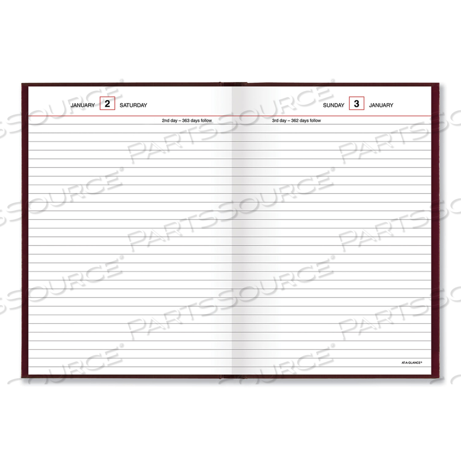 STANDARD DIARY DAILY REMINDER BOOK, 2023 EDITION, MEDIUM/COLLEGE RULE, RED COVER, 8.25 X 5.75, 201 SHEETS by At-A-Glance