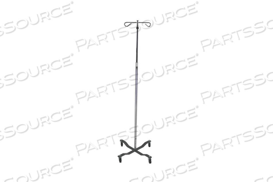 IV POLE, 2 HOOKS, CHROME PLATED STEEL, RUBBER WHEEL by Drive/DeVilbiss Healthcare, Inc