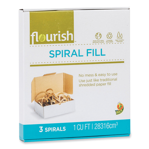 PAPER SPIRAL CUSHION FILL, BROWN KRAFT, 1 CU FT, 3 SPIRALS/PACK, 6 PACKS by Flourish