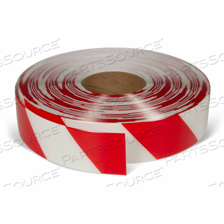 ARMORSTRIPE ULTRA DURABLE FLOOR TAPE, RED/WHITE, 3" X 100', 3 PACK, WEAR RESISTANT PVC by Incom Manufacturing