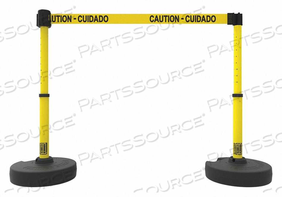 PLUS BARRIER SET X2 CAUTION-CUIDADO YLW by Banner Stakes