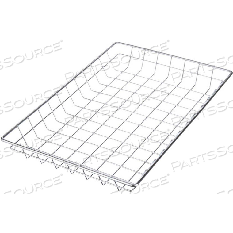 PLAIN STEEL CHROME PLATED WIRE NESTING BASKET 18"L X 12"W X 2"H, QTY 5+ by Marlin Steel Wire Products Inc