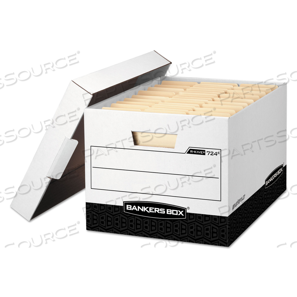R-KIVE HEAVY-DUTY STORAGE BOXES, LETTER/LEGAL FILES, 12.75" X 16.5" X 10.38", WHITE/BLACK by Bankers Box
