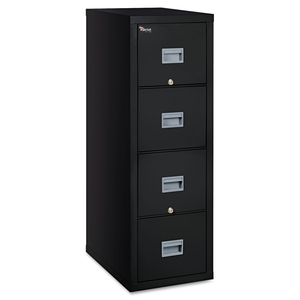 PATRIOT BY FIREKING INSULATED FIRE FILE, 1-HOUR FIRE PROTECTION, 4 LEGAL/LETTER FILE DRAWERS, BLACK, 17.75" X 25" X 52.75" by Fire King