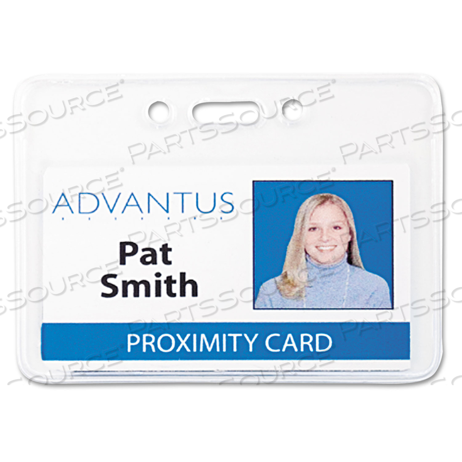PROXIMITY ID BADGE HOLDERS, HORIZONTAL, CLEAR 3.75" X 3" HOLDER, 3.5" X 2.25" INSERT by Advantus