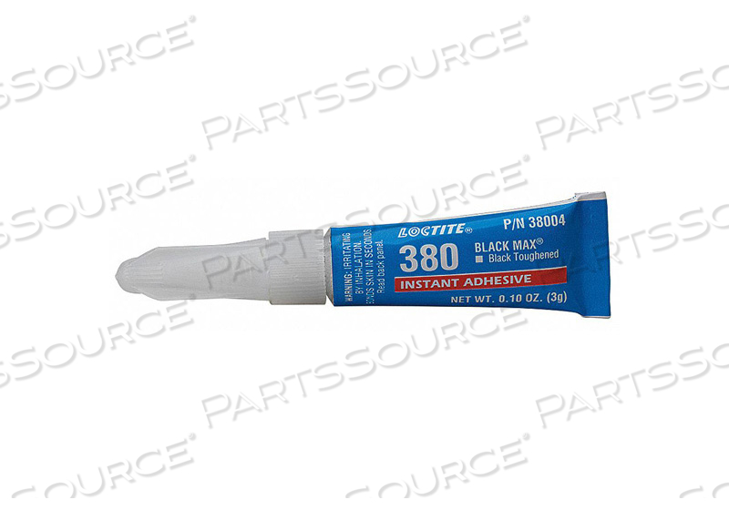 380 BLACK MAX INSTANT ADHESIVE, TOUGHENED 3 GM NET WT. TUBE 