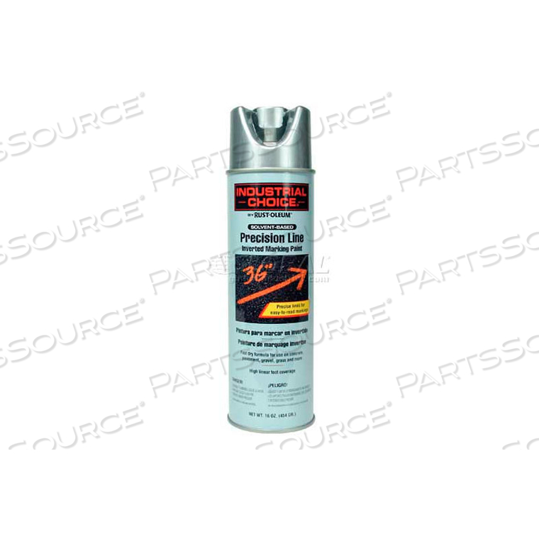 M1600 SOLVENT-BASED PRECISION-LINE INVERTED MARKING PAINT AEROSOL, SILVER by Rust-Oleum M1600 SOLVENT-BASED PRECISION-LINE INVERTED MARKING PAINT AEROSOL, SILVER by Rust-Oleum